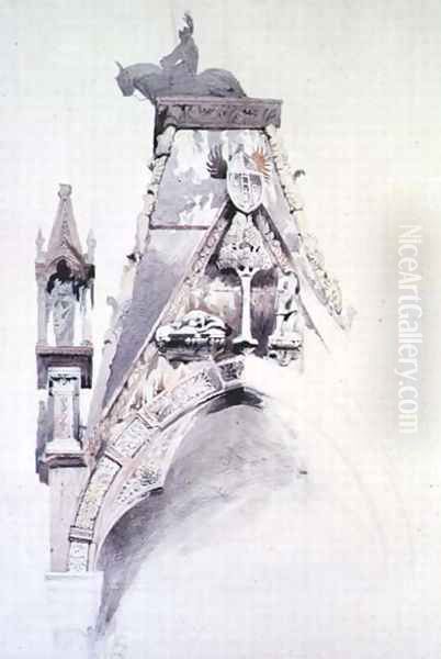 The Tomb of Mastino II d.1351, Santa Maria Antica, Verona Oil Painting by John Ruskin