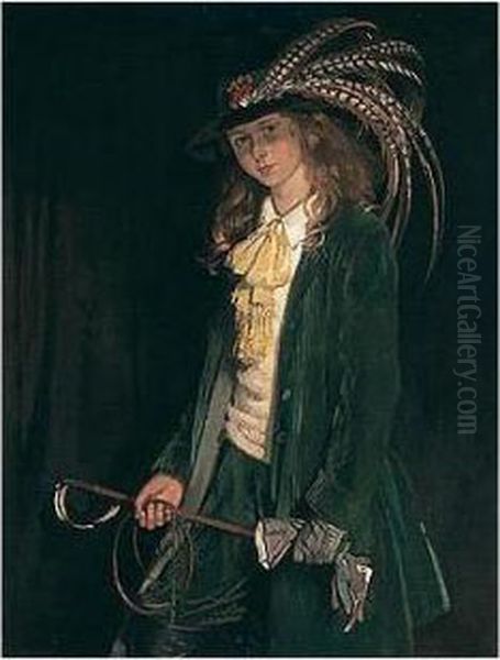 Portrait Of Gardenia St. George With Riding Crop Oil Painting by Sir William Newenham Montague Orpen