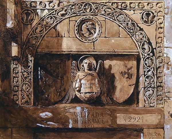 Doorhead of the Palazzo Contarini della Porta di Ferro Oil Painting by John Ruskin