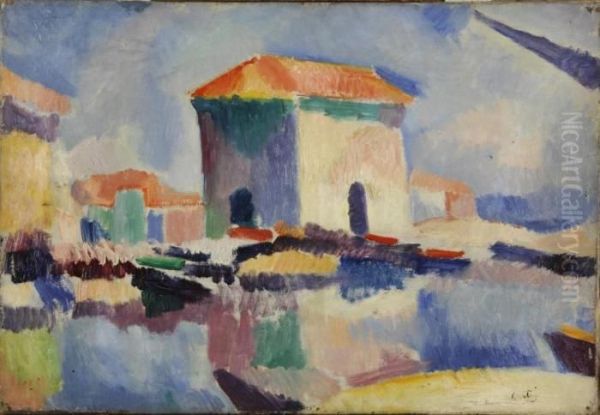 Martigues Oil Painting by Manuel Ortiz De Zarate