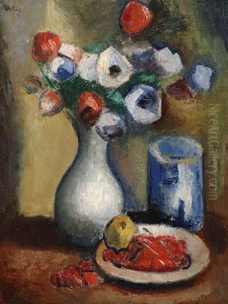 Flower Still Life Oil Painting by Manuel Ortiz De Zarate