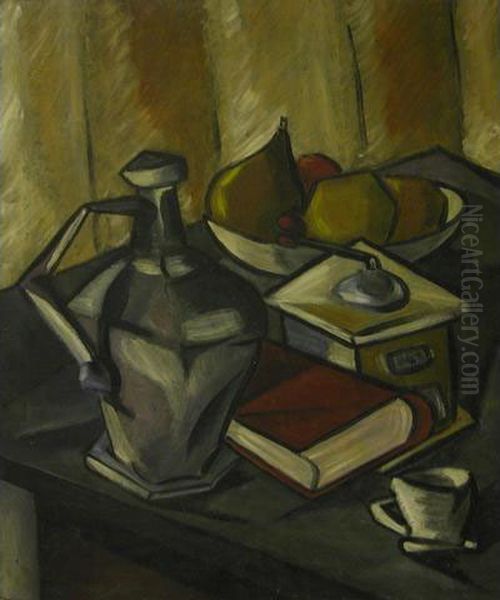 Nature Morte Au Moulin A Cafe Oil Painting by Manuel Ortiz De Zarate