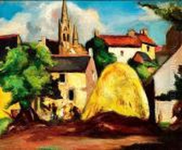 Paysage De Bretagne, La Rentree Des Foins Oil Painting by Manuel Ortiz De Zarate