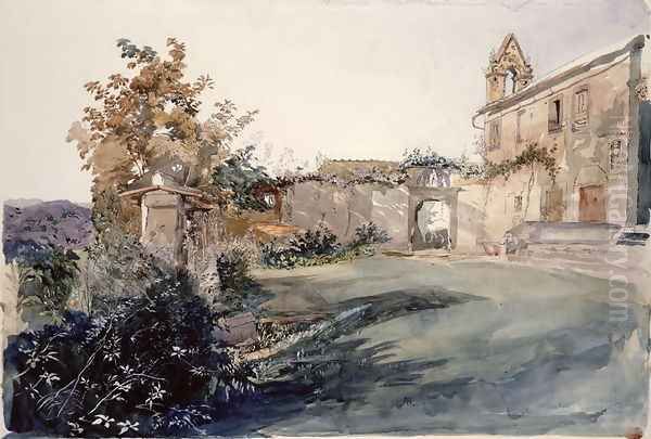 Garden at San Miniato Oil Painting by John Ruskin