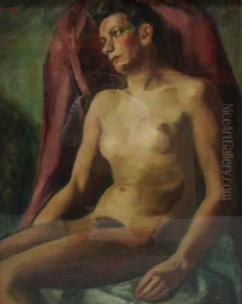 Modele Oil Painting by Manuel Ortiz De Zarate