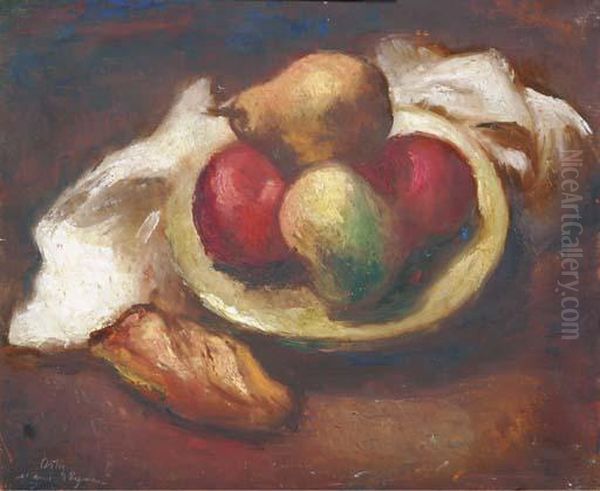 A Still Life With Fruits In A Bowl Oil Painting by Manuel Ortiz De Zarate