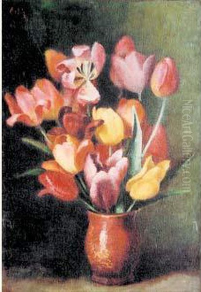 Les Tulipes Oil Painting by Manuel Ortiz De Zarate