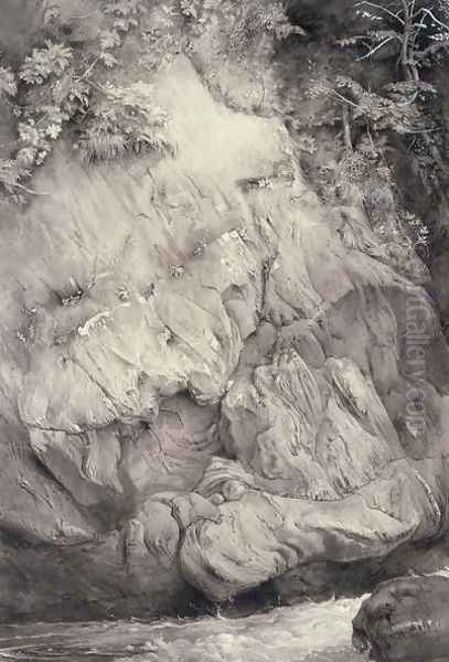 Gweiss Rock at Glenfinlas, 1853-54 Oil Painting by John Ruskin