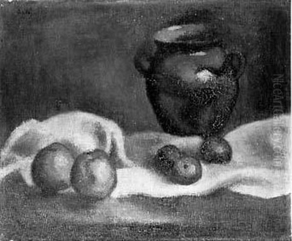 Nature Morte Aux Pommes Oil Painting by Manuel Ortiz De Zarate