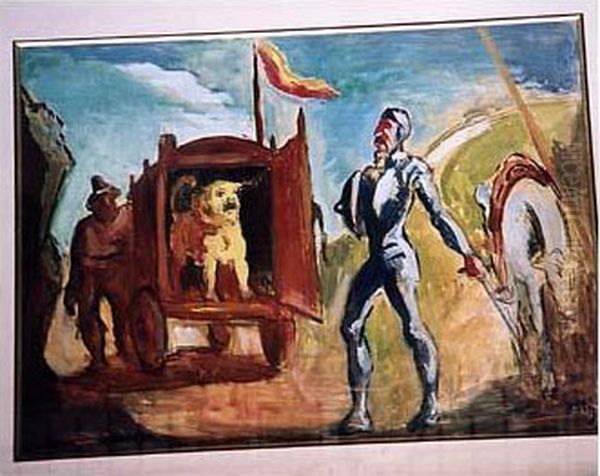 Don Quichotte Oil Painting by Manuel Ortiz De Zarate