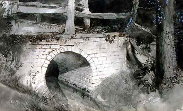 The Small Brick Bridge Oil Painting by John Ruskin