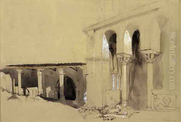 The Great Square at Torcello, 1850 Oil Painting by John Ruskin