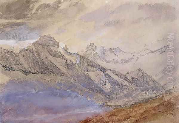 Mont Dauphiny, near Chartreuse Oil Painting by John Ruskin