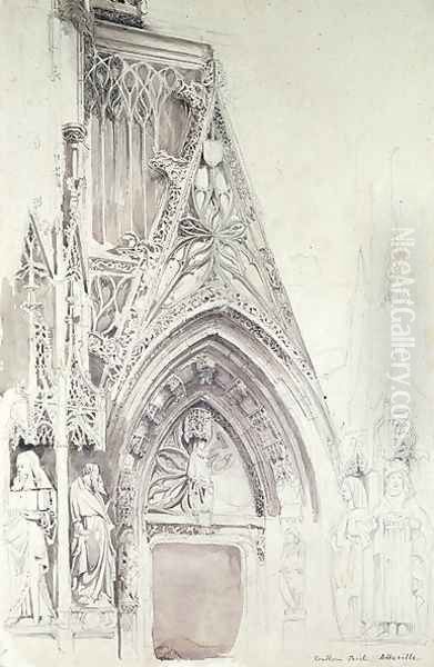 Southern Porch of St. Vulfran, Abbeville Oil Painting by John Ruskin