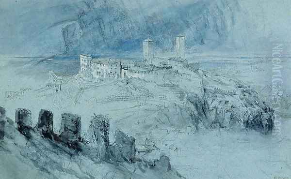 View of Bellinzona Oil Painting by John Ruskin