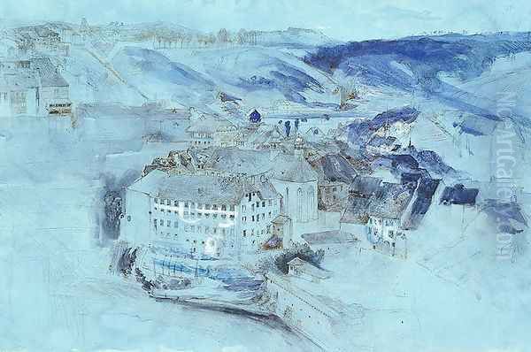 Fribourg Oil Painting by John Ruskin