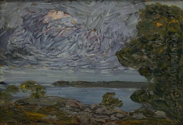 Skargardslandskap I Kvallsljus Oil Painting by Helmer Osslund