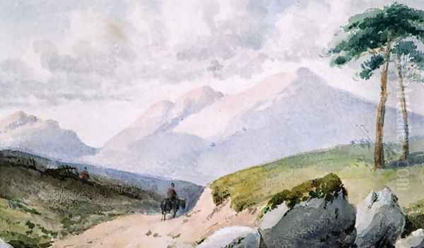 Mountainous Landscape Oil Painting by John Ruskin