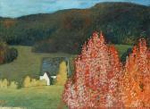 Autumn Landscape With Trees Oil Painting by Helmer Osslund