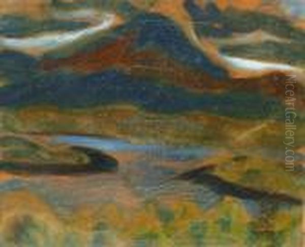 Norrlandskt Fjallandskap Oil Painting by Helmer Osslund