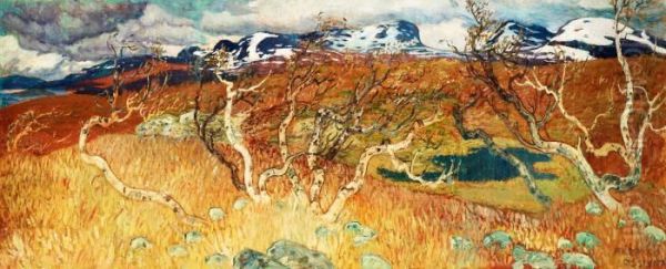 Autumn Landscape From Torne Trask Withlapporten Oil Painting by Helmer Osslund