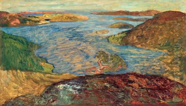 View From Ringkallen, Nordingra Oil Painting by Helmer Osslund