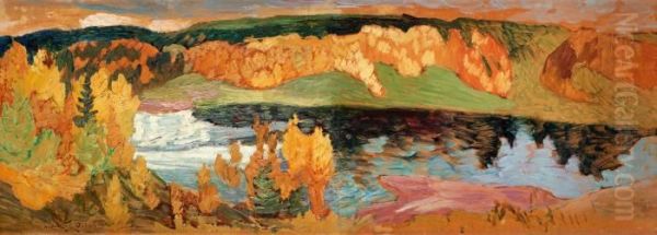 Autumn Landscape Oil Painting by Helmer Osslund