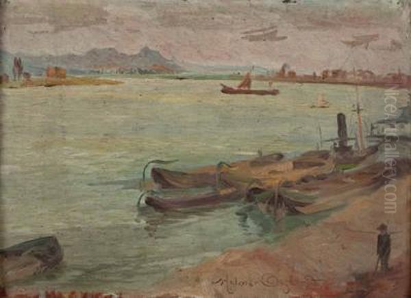 Boote Am Rhein Oil Painting by Helmer Osslund