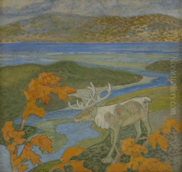 Regnstamning I Abisko Oil Painting by Helmer Osslund