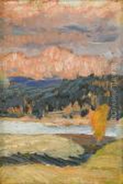 Aftonhimmel - Norrland Oil Painting by Helmer Osslund