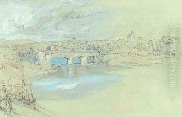 The bridge of Rheinfelden, Switzerland Oil Painting by John Ruskin