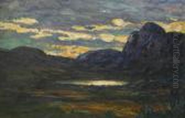 Hostkvall I Kvikkjokk Oil Painting by Helmer Osslund