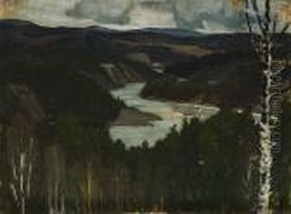 Fjallandskap Oil Painting by Helmer Osslund