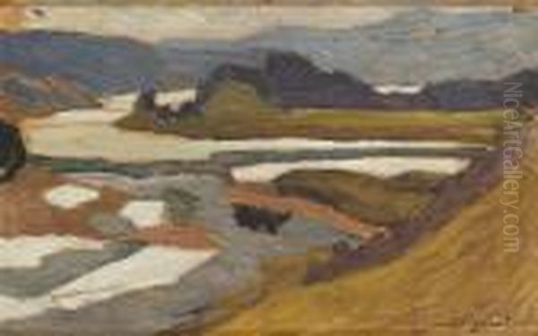 Norrlandskt Landskap Oil Painting by Helmer Osslund