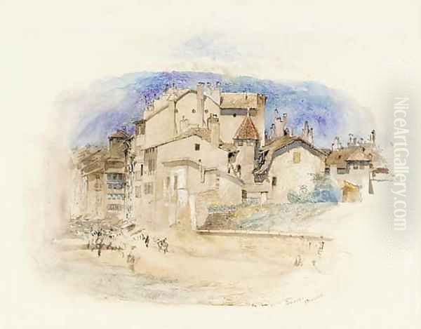 A view of Geneva, Switzerland Oil Painting by John Ruskin