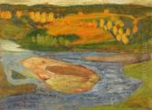 Granvag - Sommarflodet Mellan Faxalven Och Angermanalven Oil Painting by Helmer Osslund