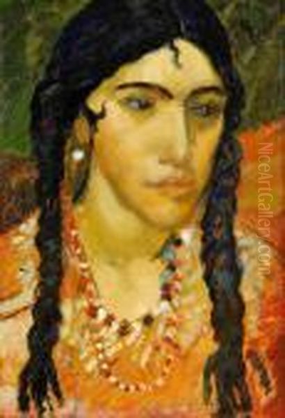 Indianflicka Oil Painting by Helmer Osslund