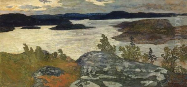 Utsikt Fran Hogbondens Fyr Ornskoldsvik Oil Painting by Helmer Osslund