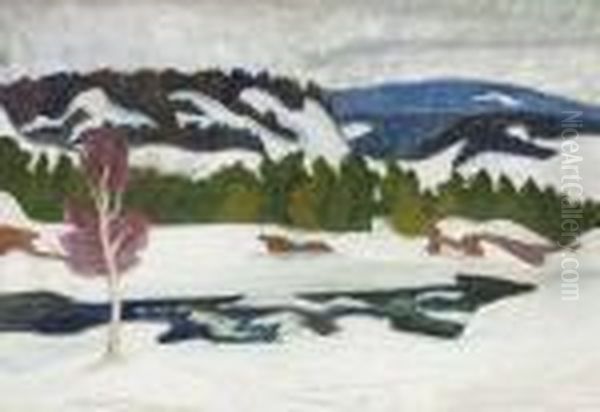 Vinterlandskap Oil Painting by Helmer Osslund