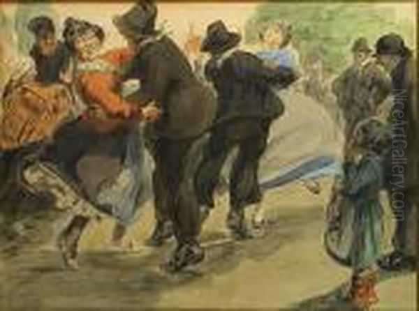 La Dance A La Fete Du Village Oil Painting by Alfred Ost