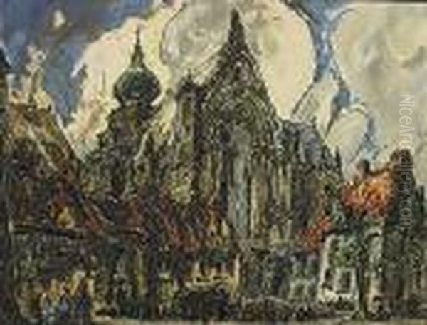 Stadsgezicht. Oil Painting by Alfred Ost