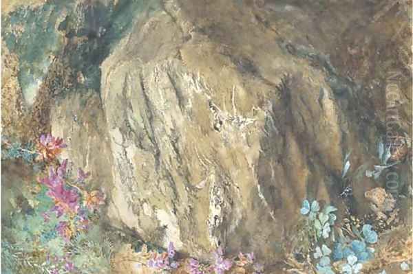 Oxalis and heather Oil Painting by John Ruskin