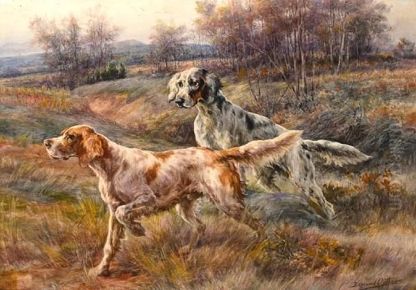 Two Setters In A Field Oil Painting by Edmund Henry Osthaus