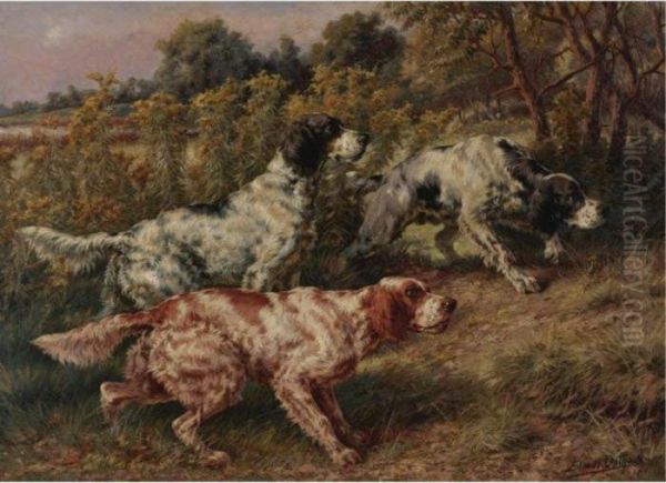 Stalking Setters Oil Painting by Edmund Henry Osthaus