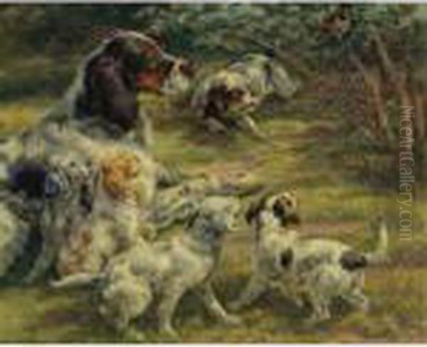 The Curious Pups Oil Painting by Edmund Henry Osthaus