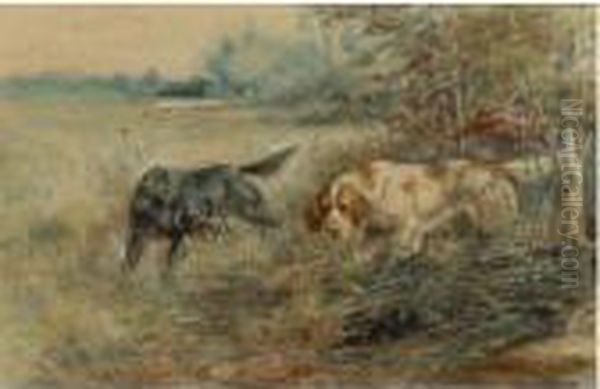 Setters In The Field Oil Painting by Edmund Henry Osthaus