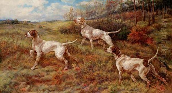 Hunting In The Fall - Three Pointers Oil Painting by Edmund Henry Osthaus