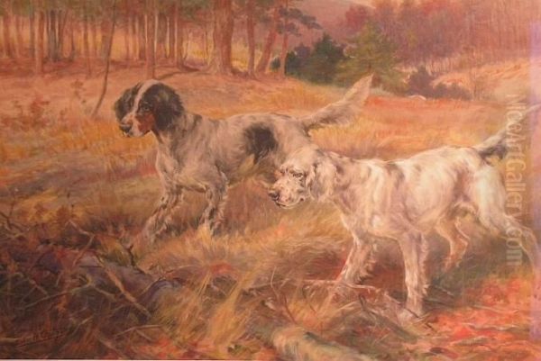 Two Setters On Point Oil Painting by Edmund Henry Osthaus