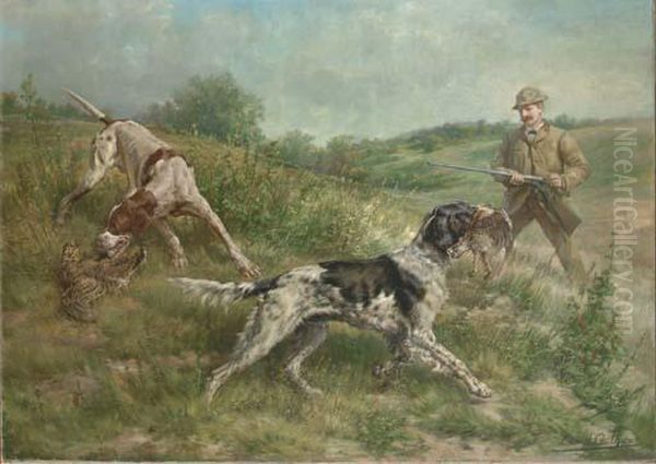 Hunting In An Upland Landscape Oil Painting by Edmund Henry Osthaus