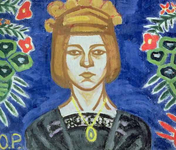 Self Portrait, 1912-15 Oil Painting by Olga Rozanova